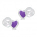 Premium Children's Silver Heart Ear Studs with Epoxy