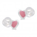 Premium Children's Silver Heart Ear Studs with Epoxy