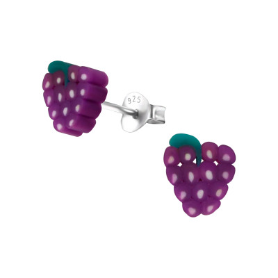 Children's Silver Grape Ear Studs