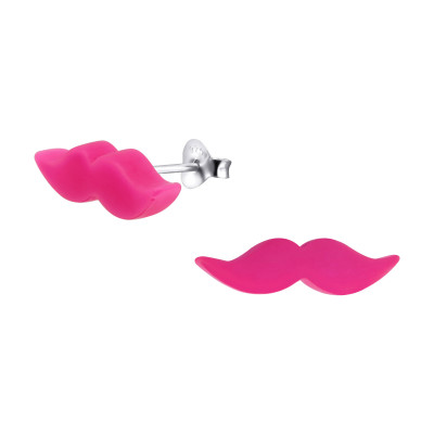 Children's Silver Mustache Ear Studs