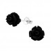 Silver Rose Ear Studs with Plastic part