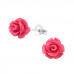 Silver Rose Ear Studs with Plastic part