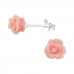 Children's Silver Rose Ear Studs