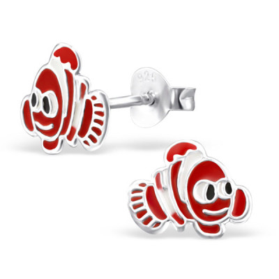 Fish Children's Sterling Silver Ear Studs with Epoxy