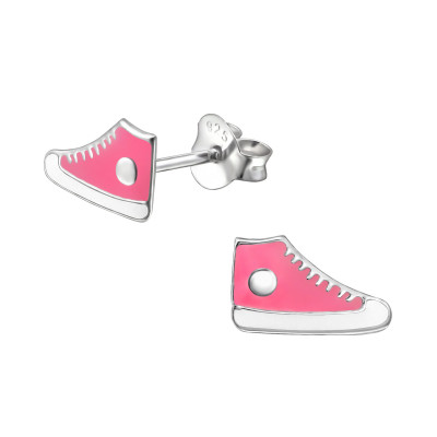 Sneaker Children's Sterling Silver Ear Studs with Epoxy