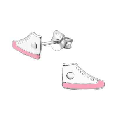 Sneaker Children's Sterling Silver Ear Studs with Epoxy