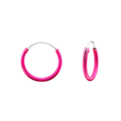 Plain Sterling Silver Ear Hoops with Epoxy