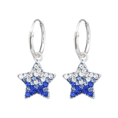 Star Children's Sterling Silver Earrings with Crystal