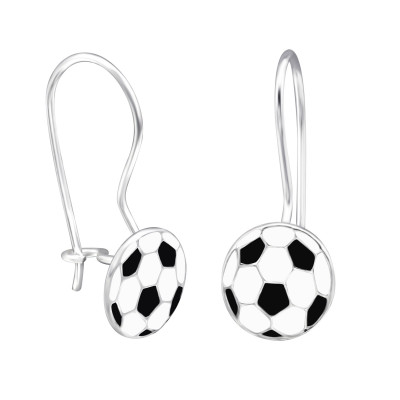 Children's Silver Football Earrings