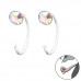 Silver 4mm Round Ear Huggers with Crystal