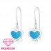 Children's Silver Heart Earrings with Epoxy