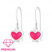 Children's Silver Heart Earrings with Epoxy