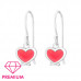 Children's Silver Heart Earrings with Epoxy