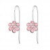 Children's Silver Flower Earrings with Crystal