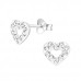 Children's Silver Heart Ear Studs with Crystal