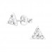 Children's Silver Triangle Ear Studs with Crystal