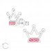 Children's Silver Crown Ear Studs with Crystal