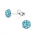 Children's Silver Round Ear Studs with Crystal