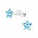 Children's Silver Star Ear Studs with Crystal