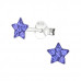 Children's Silver Star Ear Studs with Crystal