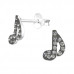 Children's Silver Music Note Ear Studs with Crystal