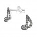 Children's Silver Music Note Ear Studs with Crystal