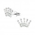 Children's Silver Crown Ear Studs with Crystal