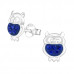 Children's Silver Owl Ear Studs with Crystal