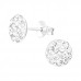 Children's Silver Round Crystal Ear Studs