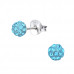 Children's Silver Ball Ear Studs with Crystal