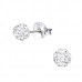 Children's Silver Ball Ear Studs with Crystal