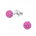 Children's Silver Ball Ear Studs with Crystal