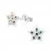 Children's Silver Star Ear Studs with Crystal