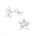 Children's Silver Star Ear Studs with Crystal