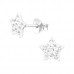 Children's Silver Star Ear Studs with Crystal