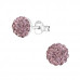 Children's Silver Round Ear Studs with Crystal