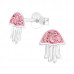 Children's Silver Jellyfish Ear Studs with Crystal