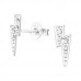 Children's Silver Lightning Bolt Ear Studs with Crystal