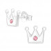 Children's Silver Crown Ear Studs with Crystal