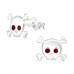 Children's Silver Skull Ear Studs with Crystal