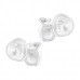 Premium Children's Silver Apple Ear Studs with Cubic Zirconia