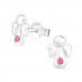 Children's Silver Angel Ear Studs with Crystal