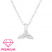 Children's Silver Whale's Tail Necklace with Cubic Zirconia