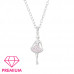 Children's Silver Ballet Girl Necklace with Cubic Zirconia