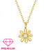 Children's Silver Flower Necklace with Cubic Zirconia