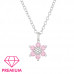 Children's Silver Flower Necklace with Cubic Zirconia