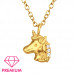 Children's Silver Unicorn Necklace with Cubic Zirconia