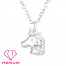 Children's Silver Unicorn Necklace with Cubic Zirconia