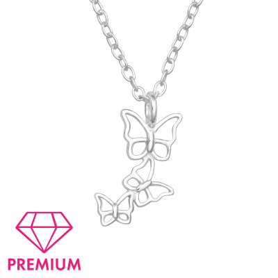 Children's Silver Butterfly Necklace