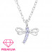 Children's Silver Dragonfly Necklace with Cubic Zirconia